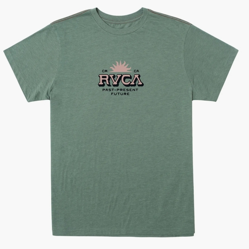 RVCA Balance Of Opposites T-shirt VA Past Present Future Small Slim Fit Green